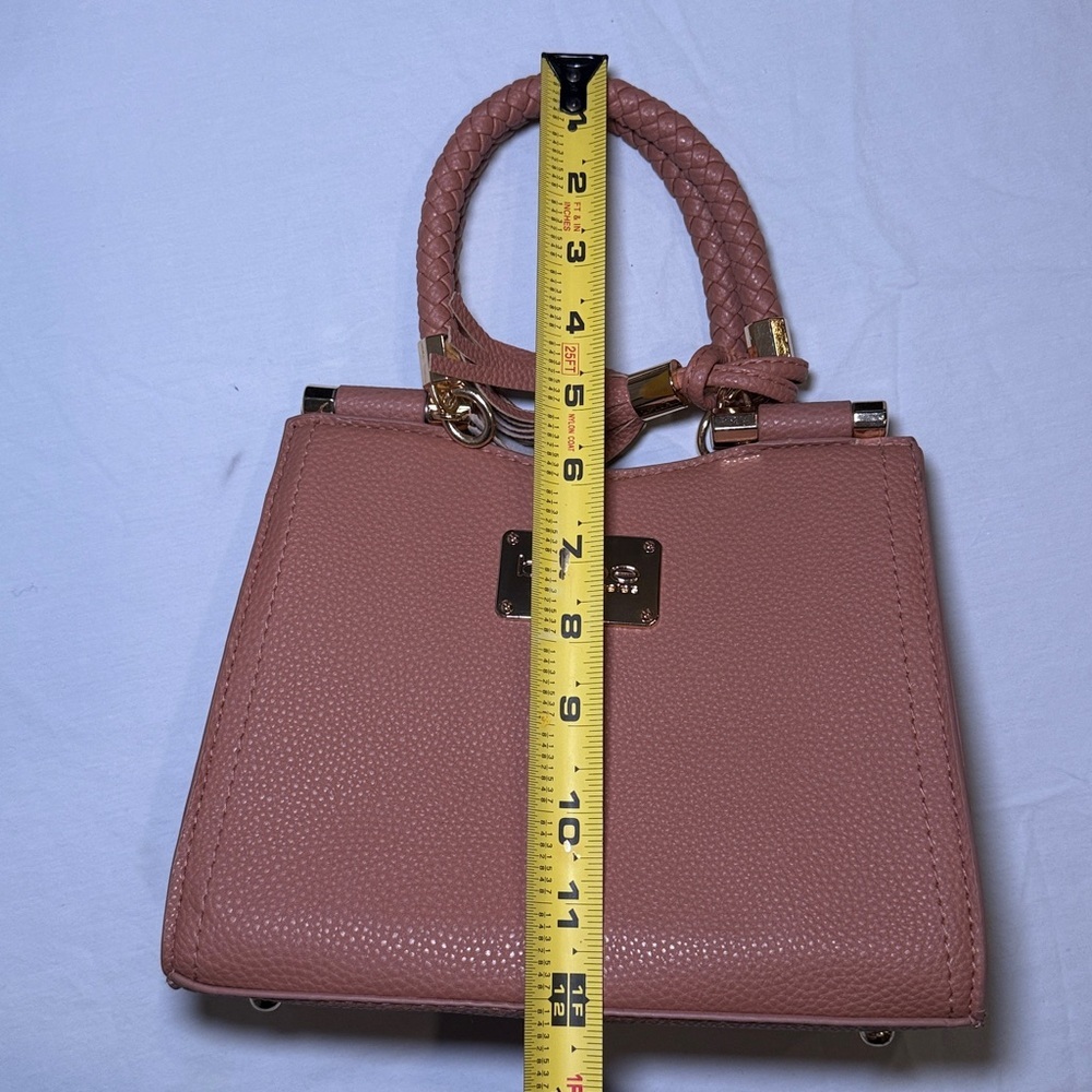 Bebe Los Angeles Dusty Rose Natalie Satchel HandBag Small EUC - Picture 15 of 16